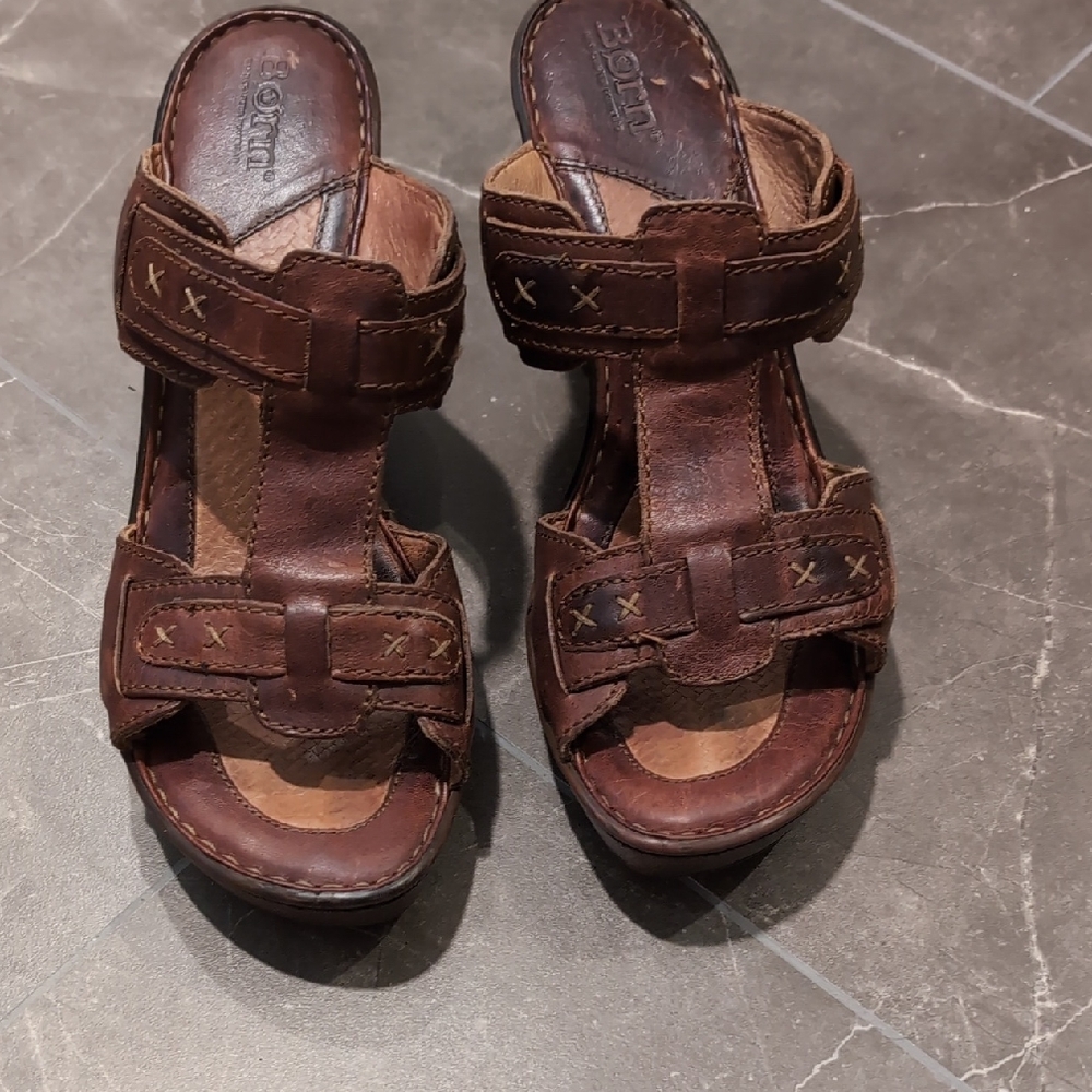 Born Brown Leather Espadrilles